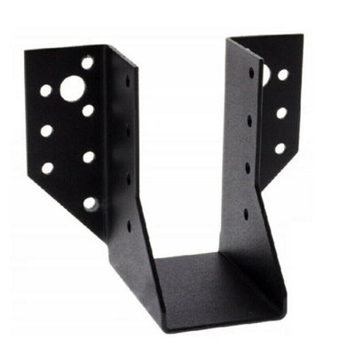 Single Heavy Duty Black Pergola Joist Hanger Face Fix 2mm Thick 45x97mm