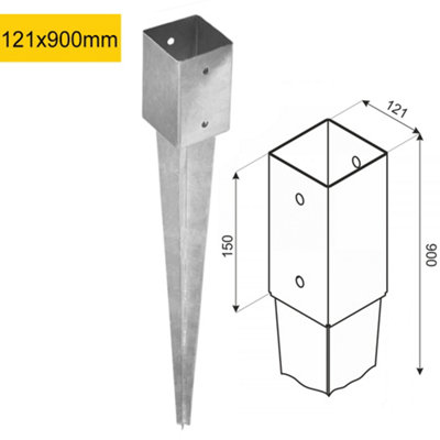 Single Heavy Duty Hot Dip Galvanised Pergola Post Spike - Fence Spike ...