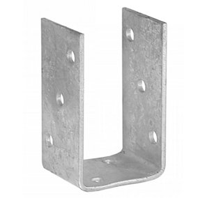 Single Heavy Duty Hot Dipped Galvanised Bolt Down Pergola Post Support - Fence Post Bracket - Post Anchor 71mm