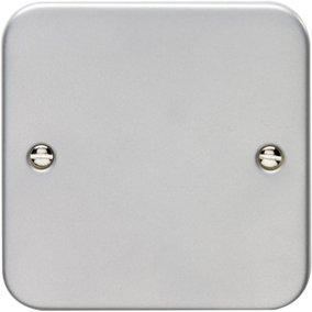 Single HEAVY DUTY METAL CLAD Blanking Plate Round Edged Wall Box Hole Cover