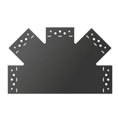 Single Heavy Duty Powder Coated Decorative Flat Bracket Jointing Plate Joiner Brace 5 Arms - Truss Pergola Connector 315x200mm