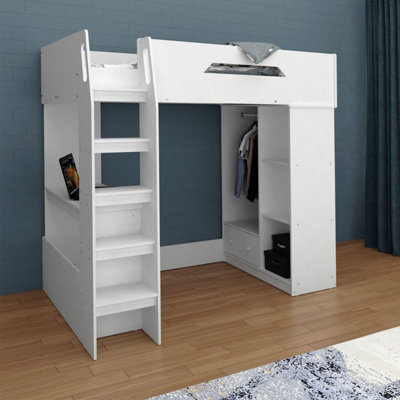 Bed with deals closet and desk