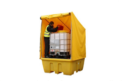 Single IBC Spill Pallet with Framed Cover