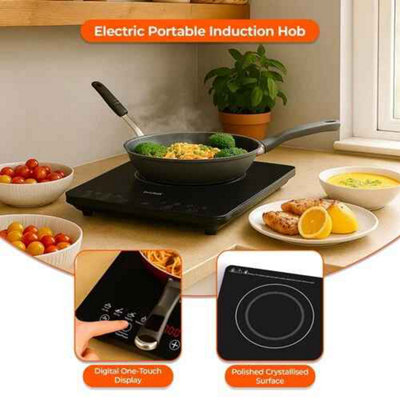 Single Induction Hob 2000W Glass Touch Control Timer Ultra Thin ...