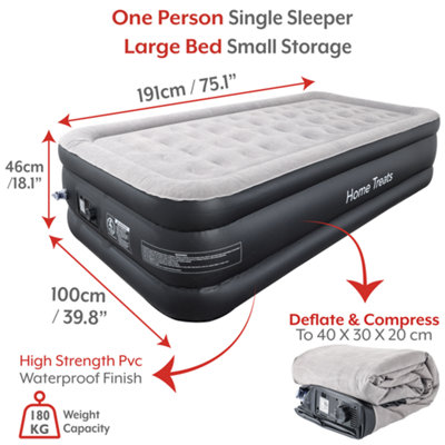 Single air mattress built in cheap pump