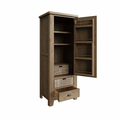 Single Larder Unit - L75 x W55 x H190 cm - Smoked Oak - 3