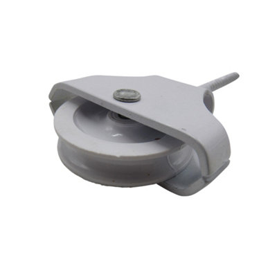 Single Line Screw In Pulley Wheel White (Washing Clothes Airer Indoor Drying Creel Kit)