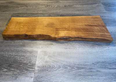 Single Live edge solid oak serving platter / chopping block 710mm x 230mm x 40mm