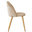 Single Lucia Velvet Dining Chairs Upholstered Dining Room Chairs, Beige