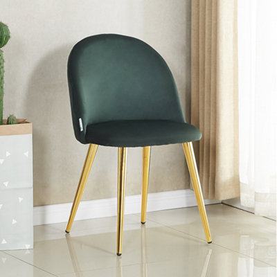 Single Lucia Velvet Dining Chairs Upholstered Dining Room Chairs, Green