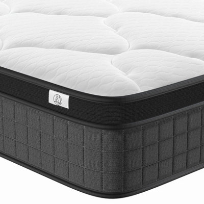 Single Mattress, 25CM Memory Foam Hybrid Mattress, Pressure Relieving Bed in a Box, Individual Pocket Springs, Grey