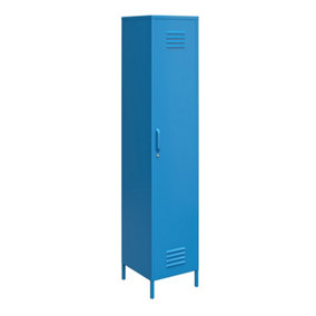 Single metal locker with storage in blue