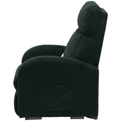 Single Motor Rise and Recline Lounge Chair - Blue Coloured Micro Fibre Material