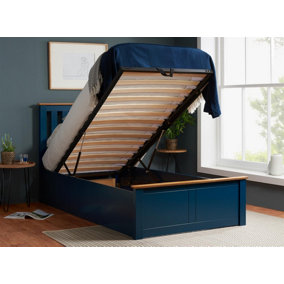 Single Navy Blue Ottomam Bed 3FT Storage Bed Frame Birlea Phoenix
