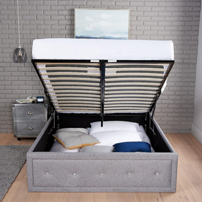 Single Ottoman Bed With Pocket Sprung Mattress & Lift Up Storage