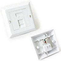 Single Port CAT6 IDC Wall Outlet Face Plate 1 Way RJ45 Network Ethernet Socket
