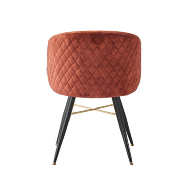 Single Red Vittorio Velvet Dining Chairs Upholstered Chairs for Dining Room Armchair