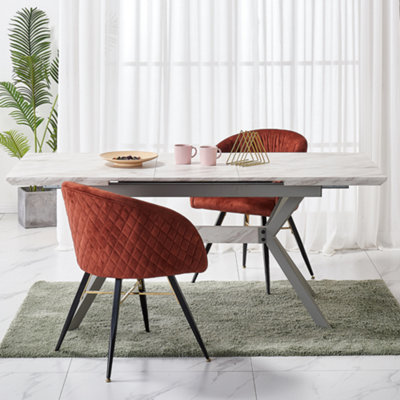 Single Red Vittorio Velvet Dining Chairs Upholstered Chairs for Dining Room Armchair