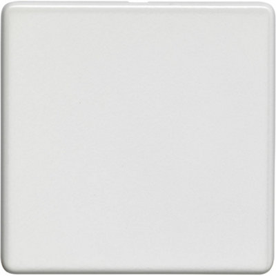 Single SCREWLESS MATT WHITE Blanking Plate Round Edged Wall Box Hole Cover