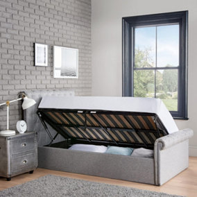 Single Side Lift Ottoman Sleigh Bed With Pocket Sprung Mattress