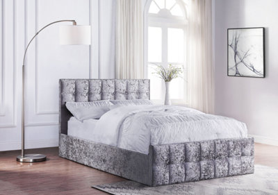 Single bed deals frame crushed velvet