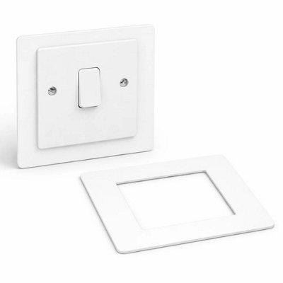 Single Socket Light Switch Surround Finger Plate Wall Trim Frame Matt White