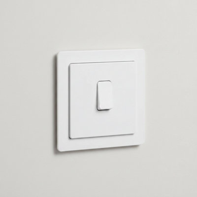 Single Socket Light Switch Surround Finger Plate Wall Trim Frame Matt White