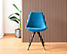 Single Sofia Velvet Dining Chair Upholstered Dining Room Chair, Blue