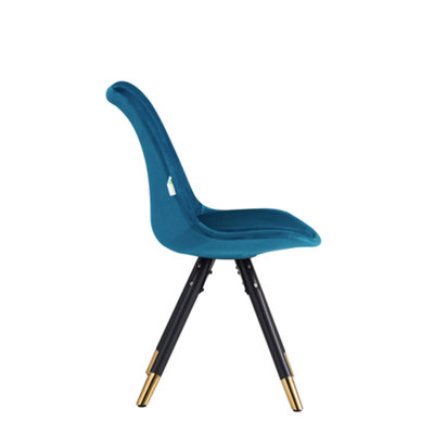 Single Sofia Velvet Dining Chair Upholstered Dining Room Chair, Blue