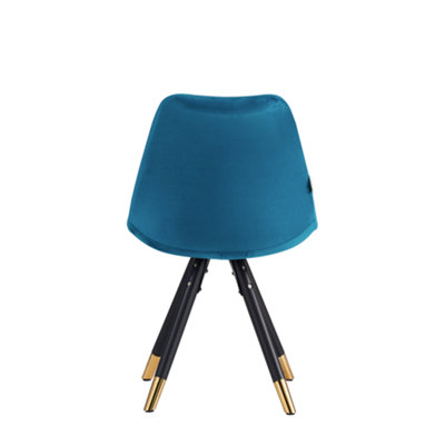 Single Sofia Velvet Dining Chair Upholstered Dining Room Chair, Blue