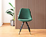Single Sofia Velvet Dining Chair Upholstered Dining Room Chair, Green