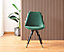 Single Sofia Velvet Dining Chair Upholstered Dining Room Chair, Green