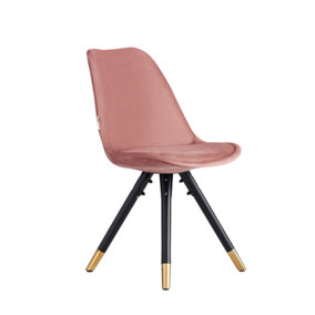 Single Sofia Velvet Dining Chair Upholstered Dining Room Chair, Pink