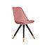 Single Sofia Velvet Dining Chair Upholstered Dining Room Chair, Pink