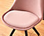 Single Sofia Velvet Dining Chair Upholstered Dining Room Chair, Pink