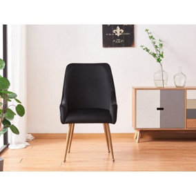 Single Soho Velvet Dining Chairs Upholstered Dining Room Chairs Black