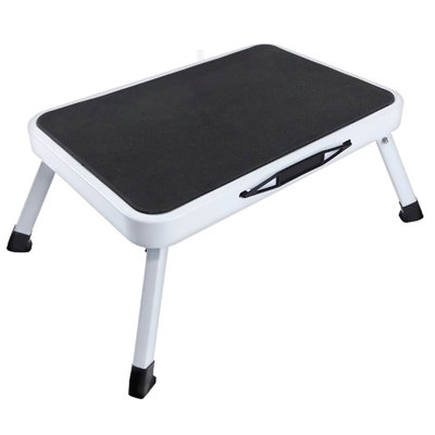 Single Step Folding Caravan Stool Steel Non Slip Mat Ladder Van Motorhome Camper - 3