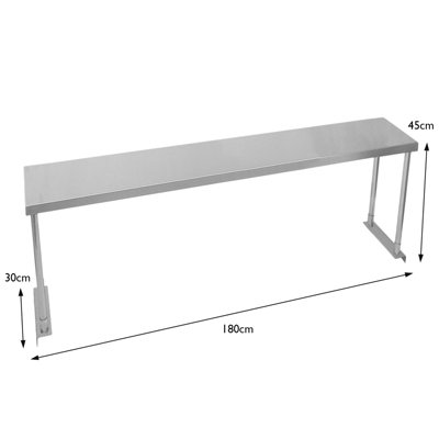 Single Tier Shelves Heavy-duty Stainless Steel Overshelf
