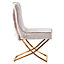 Single Trafalgar Velvet Dining Chair Upholstered Dining Room Chairs Cream