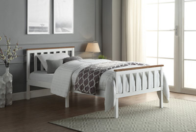 Furniturebox UK Double Bed Frame - Azure Wooden Grey/White Bed Frame  Beautifully Crafted From Solid Pine - Modern & Minimalist Double Bed Frame  (Double Bed Frame Only) : : Home & Kitchen