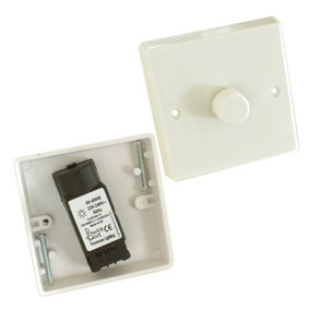 Single White Wall Light Dimmer Switch 400W 2 Way 1 Gang UK Outlet