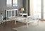 Single White Wooden Bed Frame 3ft Slatted Bed For Adults Children Teenagers