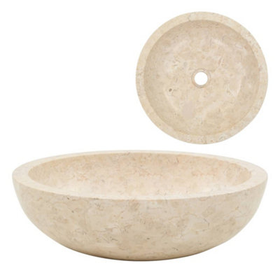 Sink 40x12 cm Marble Cream for Bathroom