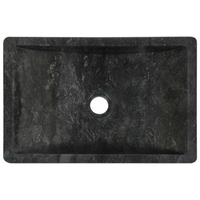 Sink 45x30x12 cm Marble High Gloss Black