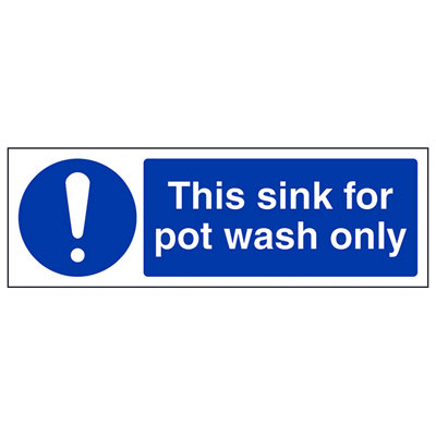 Sink For Pot Wash Catering Food Sign - Adhesive Vinyl - 300x100mm (x3)