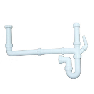 Sinkoro 2 Bowl Kitchen Sink Waste Pipe Kit Easy To Fit Durable