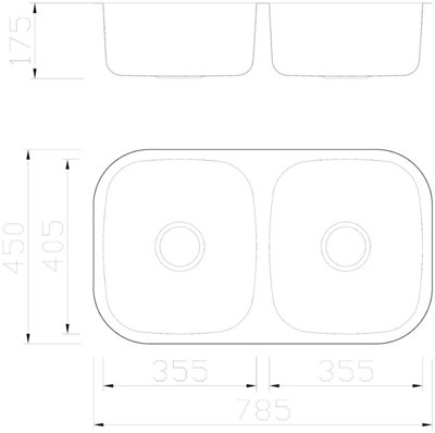 Sinkoro Inset Kitchen Sink 2 Double Bowl Stainless Steel Strainer