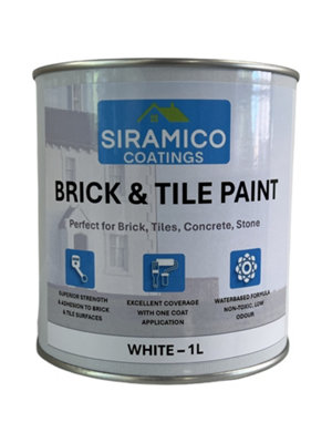 Siramico Coatings - Brick & Tile Paint - Matt White - 1 Litre