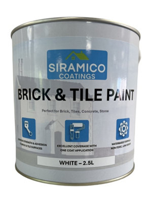 Siramico Coatings Brick & Tile Paint -  Matt White - 2.5 Litres