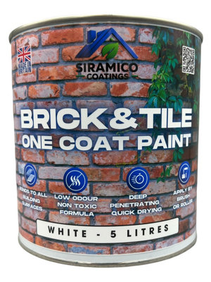 Siramico Coatings - Brick & Tile Paint - Matt White - 5 Litres